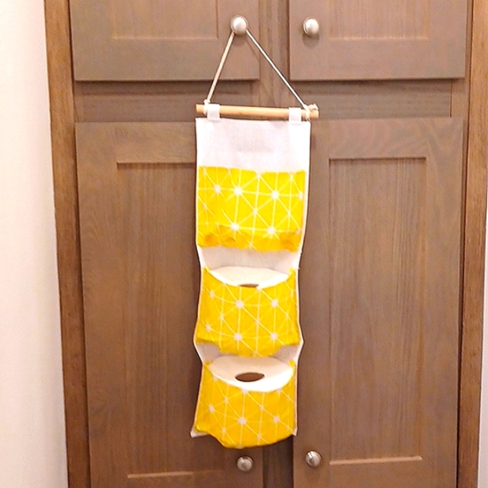 Yellow 3 Pocket Hanging Holder